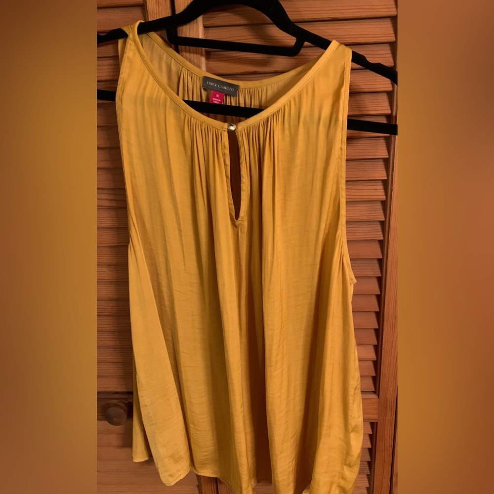 Gold silk tank